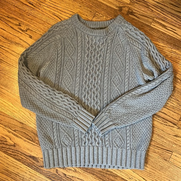 L.L. Bean Signature Fisherman Sweater M Grey - Picture 5 of 7